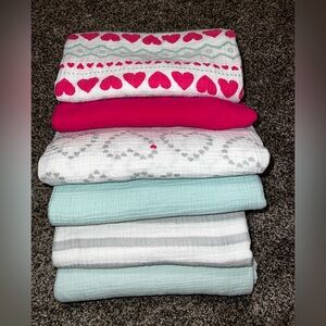 (6) Aden & Anias swaddle blankets